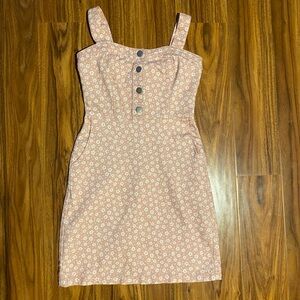 pink and white floral flowered jumper dress